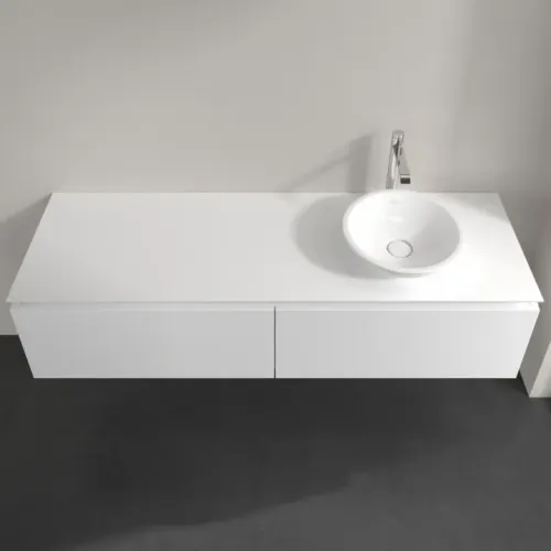 Villeroy & Boch Legato Тумба под раковину, 2 выдвижных ящика, 1600 x 380 x 500 mm, Glossy White / Glossy White B59700DH