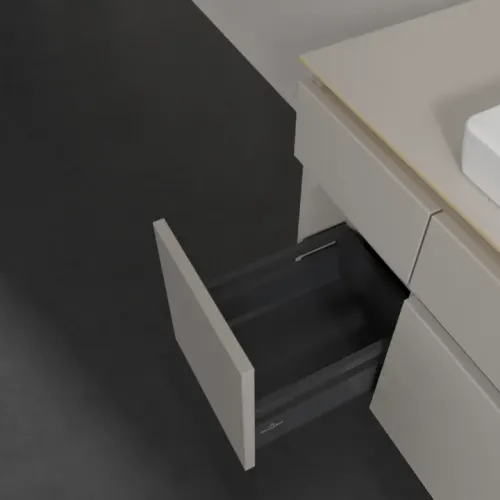 Villeroy & Boch Legato Тумба под раковину, с подсветкой, 5 выдвижных ящиков, 1200 x 550 x 500 mm, Soft Grey / Soft Grey B683L0VK