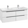 Villeroy & Boch Subway 2.0 Тумба под раковину, 4 выдвижных ящика, 1287 x 520 x 449 mm, Glossy White A69900DH