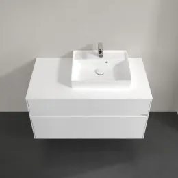 Villeroy & Boch Collaro Тумба под раковину, с подсветкой, 2 выдвижных ящика, 1000 x 548 x 500 mm, Glossy White / Glossy White C015B0DH