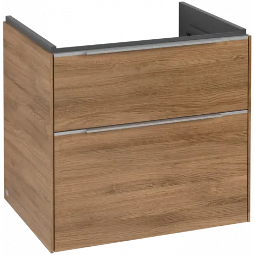 Villeroy & Boch Subway 3.0 Тумба под раковину, с подсветкой, 2 выдвижных ящика, 622 x 576 x 478 mm, Oak Kansas C576L0RH