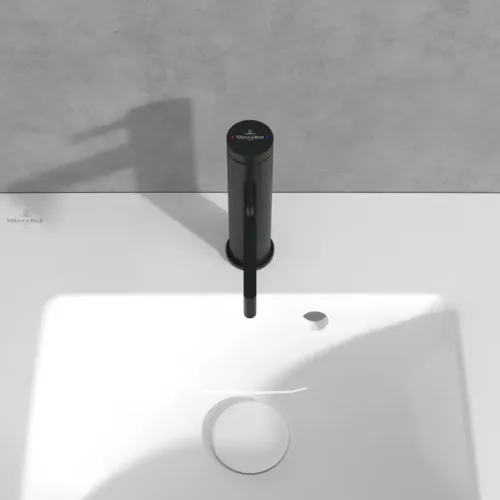 Villeroy & Boch Dawn Смеситель для раковины однорычажный без Выдвижной механизм слива, Черный матовый TVW106103151K5