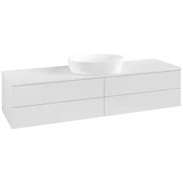 Villeroy & Boch Antao Тумба под раковину, 4 выдвижных ящика, 1600 x 360 x 500 mm, лицевая поверхность без текстурированной отделки, Glossy White Lacquer / Glossy White Lacquer K25010GF