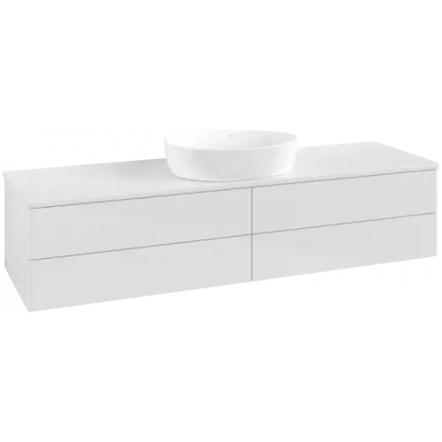 Villeroy & Boch Antao Тумба под раковину, 4 выдвижных ящика, 1600 x 360 x 500 mm, лицевая поверхность без текстурированной отделки, Glossy White Lacquer / Glossy White Lacquer K25010GF