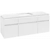 Villeroy & Boch Legato Тумба под раковину, 5 выдвижных ящиков, 1400 x 550 x 500 mm, Glossy White / Glossy White B76000DH