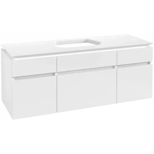 Villeroy & Boch Legato Тумба под раковину, 5 выдвижных ящиков, 1400 x 550 x 500 mm, Glossy White / Glossy White B76000DH