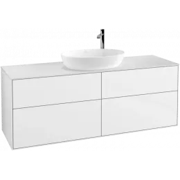 Villeroy & Boch Finion Тумба под раковину, с подсветкой, 4 выдвижных ящика, 1600 x 603 x 501 mm, Glossy White Lacquer G97100GF