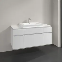 Villeroy & Boch Legato Тумба под раковину, 5 выдвижных ящиков, 1200 x 550 x 500 mm, Glossy White / Glossy White B68300DH