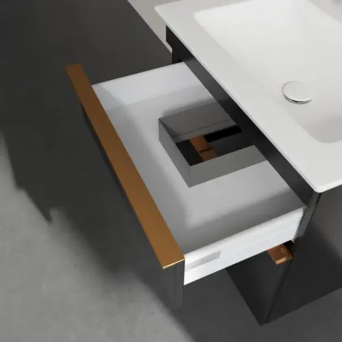 Villeroy & Boch Venticello Тумба под раковину, 2 выдвижных ящика, 603 x 590 x 502 mm, Black Matt Lacquer / Black Matt Lacquer A92405PD