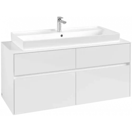 Villeroy & Boch Collaro Тумба под раковину, 4 выдвижных ящика, 1200 x 548 x 500 mm, Glossy White / Glossy White C09100DH