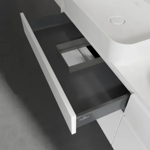 Villeroy & Boch Legato Тумба под раковину, 4 выдвижных ящика, 1600 x 550 x 500 mm, Glossy White / Glossy White B76800DH