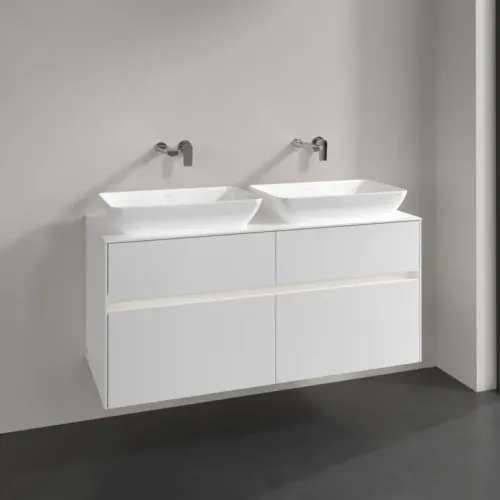 Villeroy & Boch Collaro Тумба под раковину, с подсветкой, 4 выдвижных ящика, 1200 x 548 x 500 mm, Glossy White / Glossy White C115B0DH