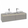 Villeroy & Boch Legato Тумба под раковину, с подсветкой, 2 выдвижных ящика, 1600 x 380 x 500 mm, Soft Grey / Soft Grey B599L0VK