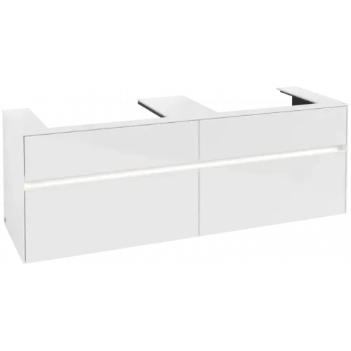 Villeroy & Boch Collaro Тумба под раковину, с подсветкой, 4 выдвижных ящика, 1600 x 548 x 500 mm, Glossy White / Glossy White C024B0DH
