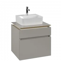 Villeroy & Boch Legato Тумба под раковину, 2 выдвижных ящика, 600 x 550 x 500 mm, Soft Grey / Soft Grey B73200VK