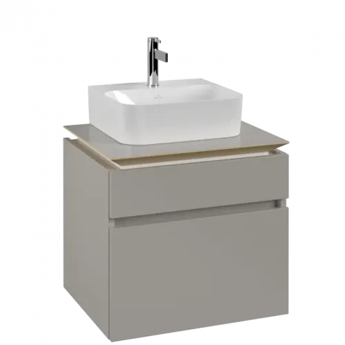 Villeroy & Boch Legato Тумба под раковину, 2 выдвижных ящика, 600 x 550 x 500 mm, Soft Grey / Soft Grey B73200VK
