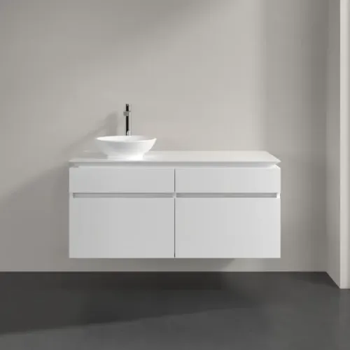 Villeroy & Boch Legato Тумба под раковину, 4 выдвижных ящика, 1200 x 550 x 500 mm, Glossy White / Glossy White B58000DH