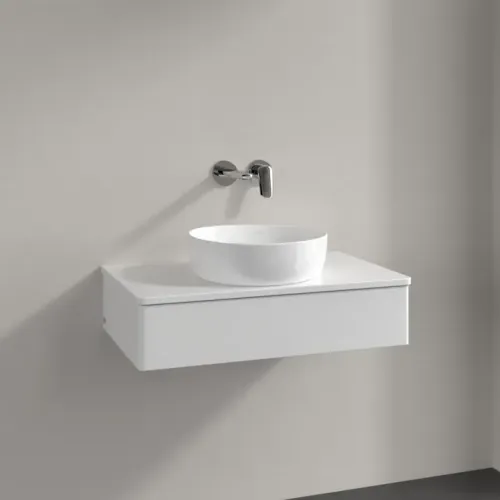 Villeroy & Boch Antao Тумба под раковину, с подсветкой, 1 выдвижной ящик, 800 x 190 x 500 mm, лицевая поверхность без текстурированной отделки, Glossy White Lacquer / Glossy White Lacquer L08010GF