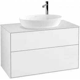 Villeroy & Boch Finion Тумба под раковину, с подсветкой, 2 выдвижных ящика, 1000 x 603 x 501 mm, Glossy White Lacquer G88100GF