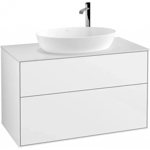 Villeroy & Boch Finion Тумба под раковину, с подсветкой, 2 выдвижных ящика, 1000 x 603 x 501 mm, Glossy White Lacquer G88100GF