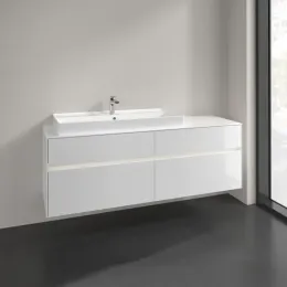 Villeroy & Boch Collaro Тумба под раковину, с подсветкой, 4 выдвижных ящика, 1600 x 548 x 500 mm, Glossy White / Glossy White C029B0DH