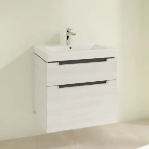 Villeroy & Boch Subway 2.0 Тумба под раковину, 2 выдвижных ящика, 637 x 590 x 454 mm, White Wood A91000E8