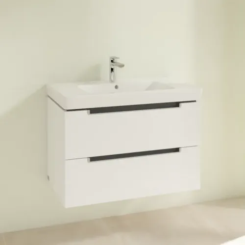 Villeroy & Boch Subway 2.0 Тумба под раковину, 2 выдвижных ящика, 787 x 520 x 449 mm, Glossy White A69600DH