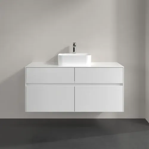 Villeroy & Boch Collaro Тумба под раковину, с подсветкой, 4 выдвижных ящика, 1200 x 548 x 500 mm, Glossy White / Glossy White C097B0DH