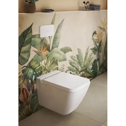 Villeroy & Boch Finion Унитаз с открытым смывным краем, настенный, Stone White CeramicPlus 4664R0RW