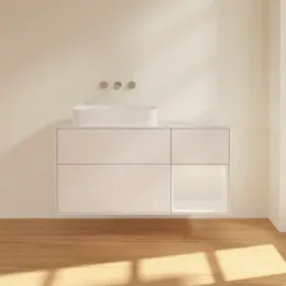 Villeroy & Boch Finion Тумба под раковину, с подсветкой, 3 выдвижных ящика, 1200 x 603 x 501 mm, Glossy White Lacquer / Glossy White Lacquer G691GFGF