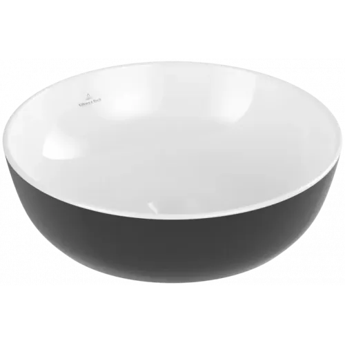 Villeroy & Boch Artis Раковина для установки на столешницу, 430 x 430 x 130 mm, Coal Black (коул блэк), без перелива, нешлифованный, 417943BCT8