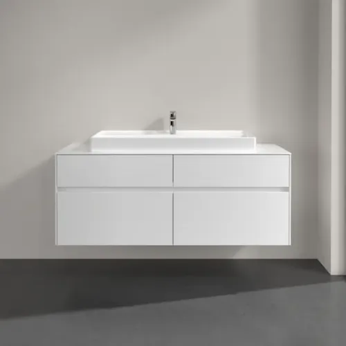Villeroy & Boch Collaro Тумба под раковину, с подсветкой, 4 выдвижных ящика, 1400 x 548 x 500 mm, Glossy White / Glossy White C092B0DH