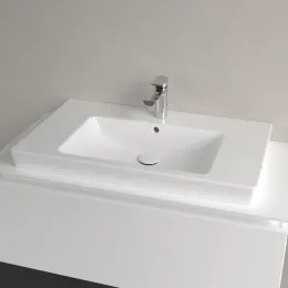 Villeroy & Boch Subway 2.0 Pаковина для установки на тумбу, 800 x 475 x 175 mm, Альпийский белый CeramicPlus, с переливом, шлифованный 71758GR1