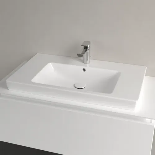 Villeroy & Boch Subway 2.0 Pаковина для установки на тумбу, 800 x 475 x 175 mm, Альпийский белый CeramicPlus, с переливом, шлифованный 71758GR1