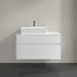 Villeroy & Boch Collaro Тумба под раковину, с подсветкой, 2 выдвижных ящика, 1000 x 548 x 500 mm, Glossy White / Glossy White C126B0DH