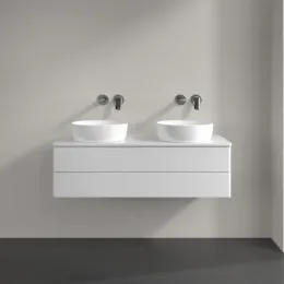 Villeroy & Boch Antao Тумба под раковину, с подсветкой, 2 выдвижных ящика, 1200 x 360 x 500 mm, лицевая поверхность без текстурированной отделки, Glossy White Lacquer / Glossy White Lacquer L24010GF