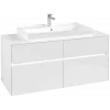 Villeroy & Boch Collaro Тумба под раковину, с подсветкой, 4 выдвижных ящика, 1200 x 548 x 500 mm, Glossy White / Glossy White C087B0DH