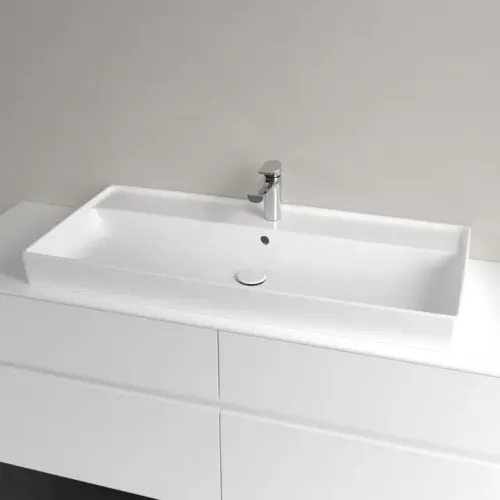 Villeroy & Boch Collaro Pаковина для установки на тумбу, 1000 x 470 x 160 mm, Альпийский белый, с переливом, шлифованный 4A331G01