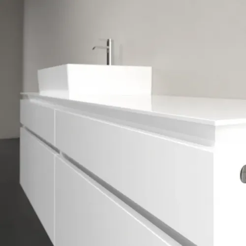 Villeroy & Boch Legato Тумба под раковину, с подсветкой, 4 выдвижных ящика, 1600 x 550 x 500 mm, Glossy White / Glossy White B673L0DH