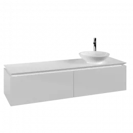 Villeroy & Boch Legato Тумба под раковину, 2 выдвижных ящика, 1600 x 380 x 500 mm, Glossy White / Glossy White B59700DH