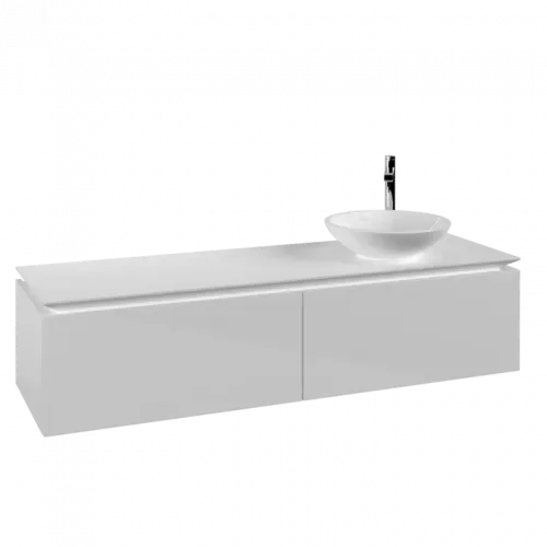 Villeroy & Boch Legato Тумба под раковину, 2 выдвижных ящика, 1600 x 380 x 500 mm, Glossy White / Glossy White B59700DH