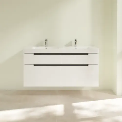 Villeroy & Boch Subway 2.0 Тумба под раковину, 4 выдвижных ящика, 1287 x 590 x 449 mm, Glossy White A91710DH