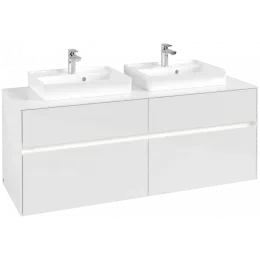 Villeroy & Boch Collaro Тумба под раковину, с подсветкой, 4 выдвижных ящика, 1400 x 548 x 500 mm, Glossy White / Glossy White C076B0DH