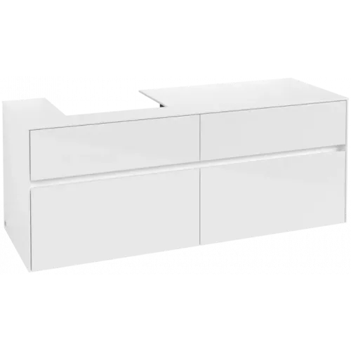 Villeroy & Boch Collaro Тумба под раковину, 4 выдвижных ящика, 1400 x 548 x 500 mm, Glossy White / Glossy White C07400DH