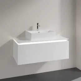 Villeroy & Boch Legato Тумба под раковину, с подсветкой, 1 выдвижной ящик, 1000 x 380 x 500 mm, Glossy White / Glossy White B603L0DH