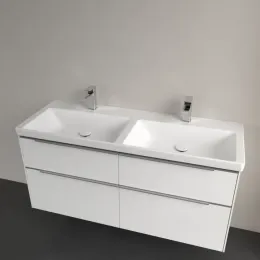 Villeroy & Boch Subway 3.0 Двойная раковина для установки на тумбу, 1300 x 475 x 165 mm, Альпийский белый, без перелива 4A71D101