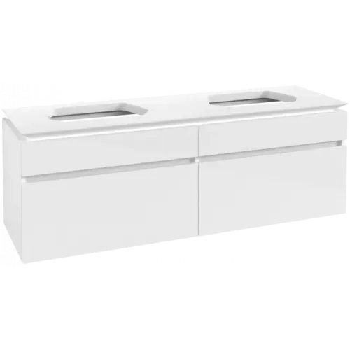 Villeroy & Boch Legato Тумба под раковину, 4 выдвижных ящика, 1600 x 550 x 500 mm, Glossy White / Glossy White B76800DH