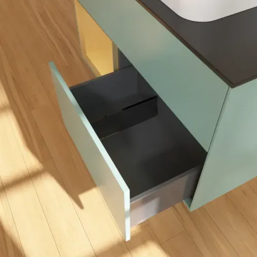 Villeroy & Boch Finion Тумба под раковину, с подсветкой, 2 выдвижных ящика, 1000 x 603 x 501 mm, Olive Matt Lacquer / Gold Matt Lacquer F652HFGM