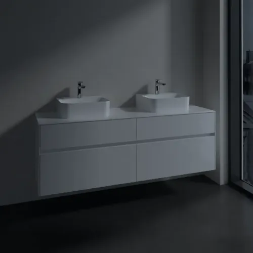 Villeroy & Boch Collaro Тумба под раковину, 4 выдвижных ящика, 1600 x 548 x 500 mm, Glossy White / Glossy White C10700DH