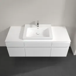 Villeroy & Boch Legato Тумба под раковину, 5 выдвижных ящиков, 1400 x 550 x 500 mm, Glossy White / Glossy White B68500DH
